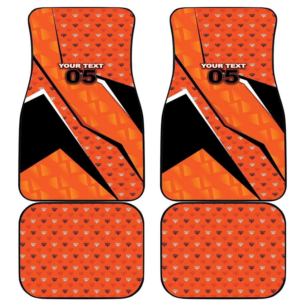 Custom Netherlands Football Car Mats Dynamic Diagonal Stripe With Tulip Floral Patterns