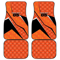 Custom Netherlands Football Car Mats Dynamic Diagonal Stripe With Tulip Floral Patterns