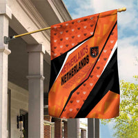 Netherlands Football Garden Flag Dynamic Diagonal Stripe With Tulip Floral Patterns