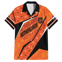 Custom Netherlands Football Hawaiian Shirt Dynamic Diagonal Stripe With Tulip Floral Patterns