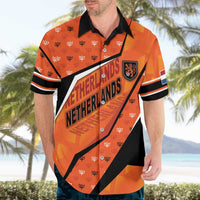 Custom Netherlands Football Hawaiian Shirt Dynamic Diagonal Stripe With Tulip Floral Patterns
