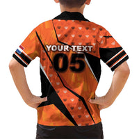 Custom Netherlands Football Hawaiian Shirt Dynamic Diagonal Stripe With Tulip Floral Patterns