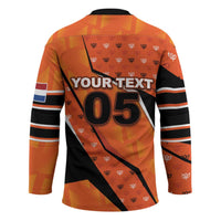 Custom Netherlands Football Hockey Jersey Dynamic Diagonal Stripe With Tulip Floral Patterns