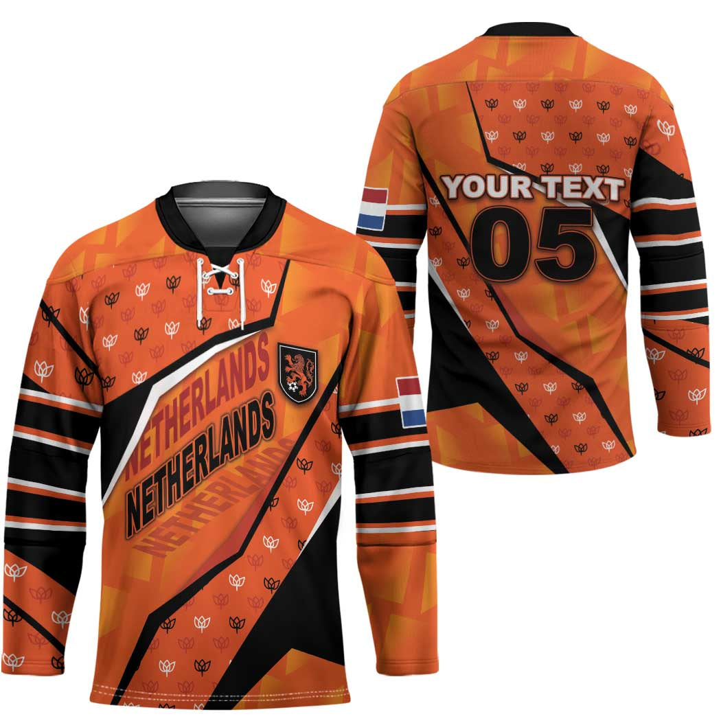 Custom Netherlands Football Hockey Jersey Dynamic Diagonal Stripe With Tulip Floral Patterns