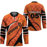 Custom Netherlands Football Hockey Jersey Dynamic Diagonal Stripe With Tulip Floral Patterns