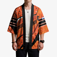 Custom Netherlands Football Kimono Dynamic Diagonal Stripe With Tulip Floral Patterns