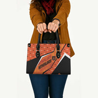 Netherlands Football Leather Bag Dynamic Diagonal Stripe With Tulip Floral Patterns