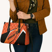 Netherlands Football Leather Bag Dynamic Diagonal Stripe With Tulip Floral Patterns