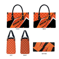 Netherlands Football Leather Bag Dynamic Diagonal Stripe With Tulip Floral Patterns