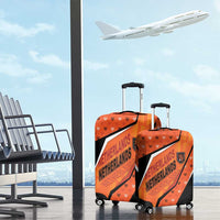 Netherlands Football Luggage Cover Dynamic Diagonal Stripe With Tulip Floral Patterns