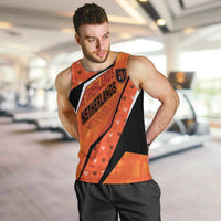 Custom Netherlands Football Men Tank Top Dynamic Diagonal Stripe With Tulip Floral Patterns