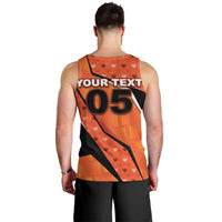 Custom Netherlands Football Men Tank Top Dynamic Diagonal Stripe With Tulip Floral Patterns