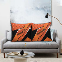 Netherlands Football Pillow Cover Dynamic Diagonal Stripe With Tulip Floral Patterns