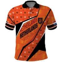 Custom Netherlands Football Polo Shirt Dynamic Diagonal Stripe With Tulip Floral Patterns