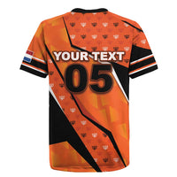 Custom Netherlands Football Rugby Jersey Dynamic Diagonal Stripe With Tulip Floral Patterns
