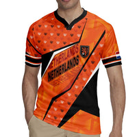 Custom Netherlands Football Rugby Jersey Dynamic Diagonal Stripe With Tulip Floral Patterns