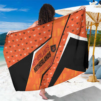 Netherlands Football Sarong Dynamic Diagonal Stripe With Tulip Floral Patterns