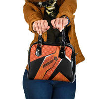 Netherlands Football Shoulder Handbag Dynamic Diagonal Stripe With Tulip Floral Patterns