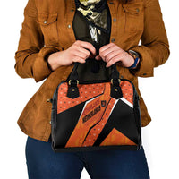 Netherlands Football Shoulder Handbag Dynamic Diagonal Stripe With Tulip Floral Patterns