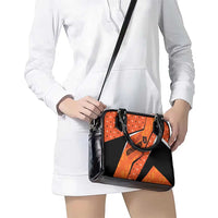 Netherlands Football Shoulder Handbag Dynamic Diagonal Stripe With Tulip Floral Patterns