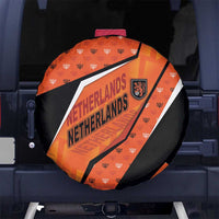 Netherlands Football Spare Tire Cover Dynamic Diagonal Stripe With Tulip Floral Patterns