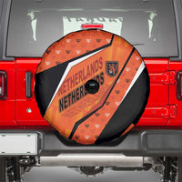 Netherlands Football Spare Tire Cover Dynamic Diagonal Stripe With Tulip Floral Patterns