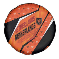 Netherlands Football Spare Tire Cover Dynamic Diagonal Stripe With Tulip Floral Patterns