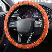 Netherlands Football Steering Wheel Cover Dynamic Diagonal Stripe With Tulip Floral Patterns