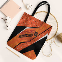 Netherlands Football Tote Bag Dynamic Diagonal Stripe With Tulip Floral Patterns
