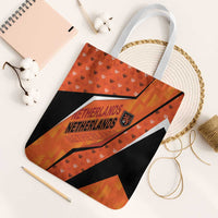 Netherlands Football Tote Bag Dynamic Diagonal Stripe With Tulip Floral Patterns