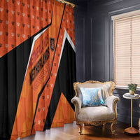 Netherlands Football Window Curtain Dynamic Diagonal Stripe With Tulip Floral Patterns