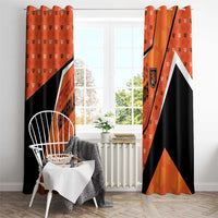 Netherlands Football Window Curtain Dynamic Diagonal Stripe With Tulip Floral Patterns