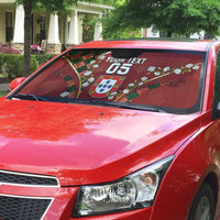 Custom Portugal Football Auto Sun Shade Floral Gold Carnation Crest Pattern Gold Accents