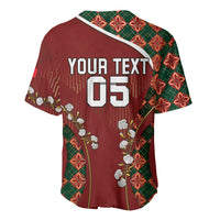 Custom Portugal Football Baseball Jersey Floral Gold Carnation Crest Pattern Gold Accents