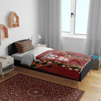 Custom Portugal Football Bedding Set Floral Gold Carnation Crest Pattern Gold Accents