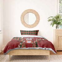 Custom Portugal Football Bedding Set Floral Gold Carnation Crest Pattern Gold Accents