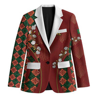 Custom Portugal Football Blazer Floral Gold Carnation Crest Pattern Gold Accents