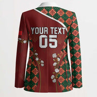 Custom Portugal Football Blazer Floral Gold Carnation Crest Pattern Gold Accents
