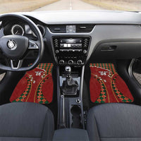 Custom Portugal Football Car Mats Floral Gold Carnation Crest Pattern Gold Accents