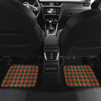 Custom Portugal Football Car Mats Floral Gold Carnation Crest Pattern Gold Accents