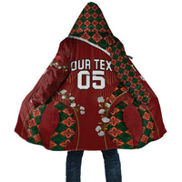 Custom Portugal Football Cloak Floral Gold Carnation Crest Pattern Gold Accents