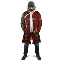 Custom Portugal Football Cloak Floral Gold Carnation Crest Pattern Gold Accents