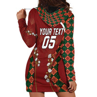 Custom Portugal Football Hoodie Dress Floral Gold Carnation Crest Pattern Gold Accents