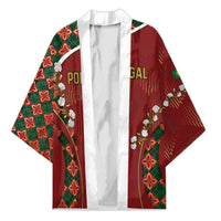 Custom Portugal Football Kimono Floral Gold Carnation Crest Pattern Gold Accents