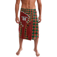 Custom Portugal Football Lavalava Floral Gold Carnation Crest Pattern Gold Accents