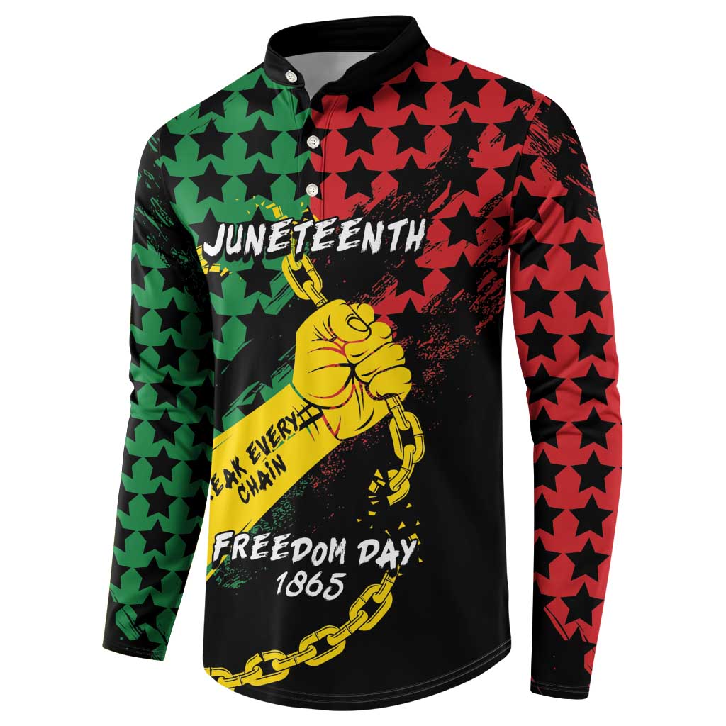 Personalized Juneteenth 1865 Button Sweatshirt Break Every Chain