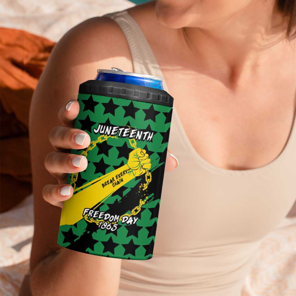 Personalized Juneteenth 1865 4 in 1 Can Cooler Tumbler Break Every Chain