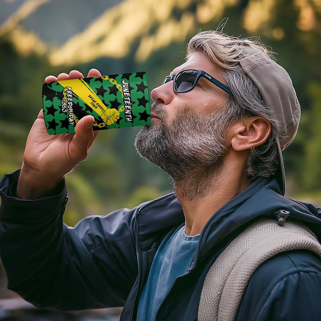 Personalized Juneteenth 1865 4 in 1 Can Cooler Tumbler Break Every Chain