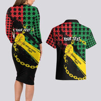 Personalized Juneteenth 1865 Couples Matching Long Sleeve Bodycon Dress and Hawaiian Shirt Break Every Chain