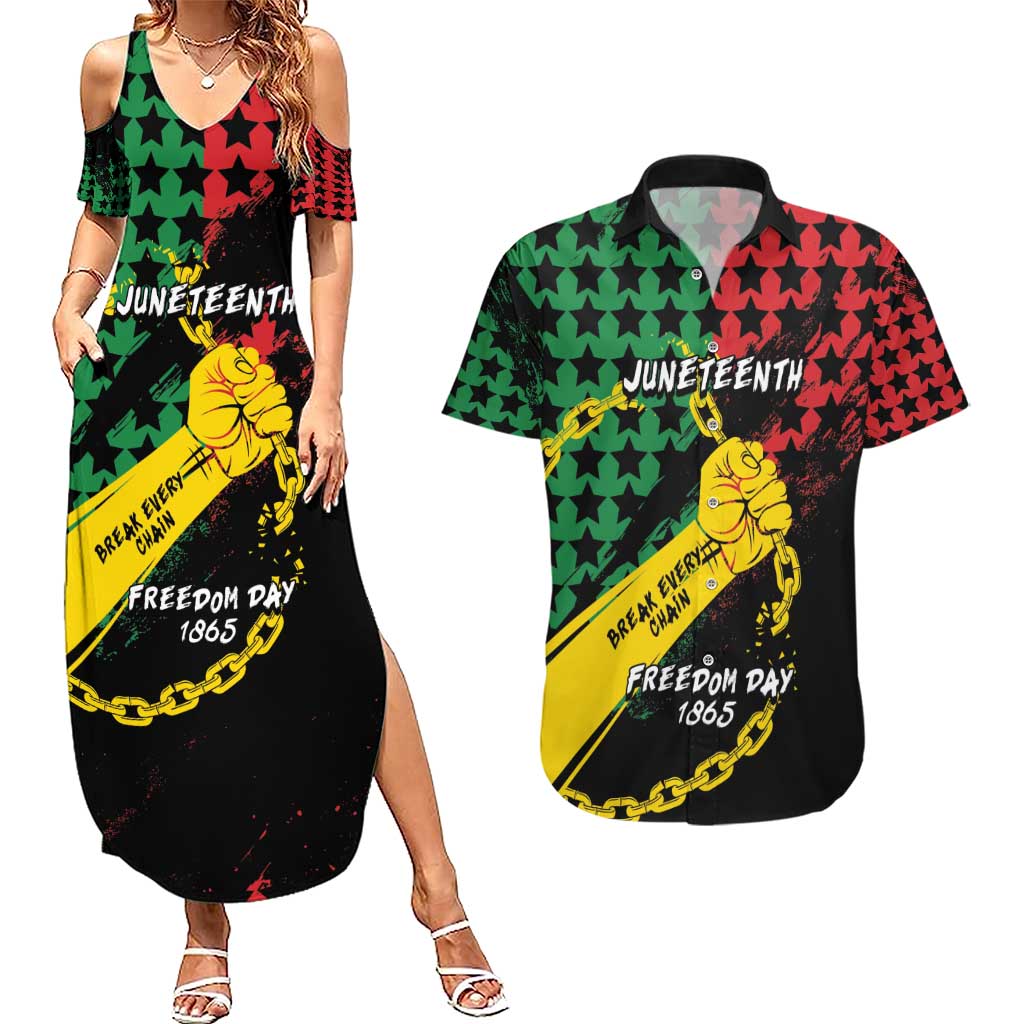 Personalized Juneteenth 1865 Couples Matching Summer Maxi Dress and Hawaiian Shirt Break Every Chain
